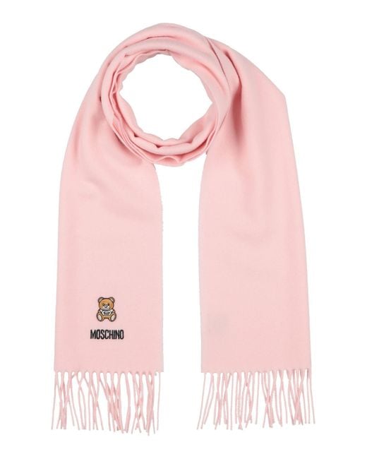 Moschino Pink Scarf Merino Wool for men