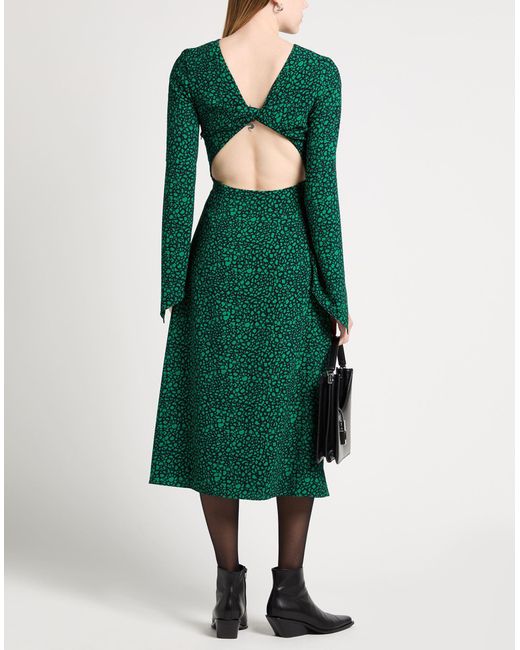 Victoria Beckham Green Midi Dress Polyester