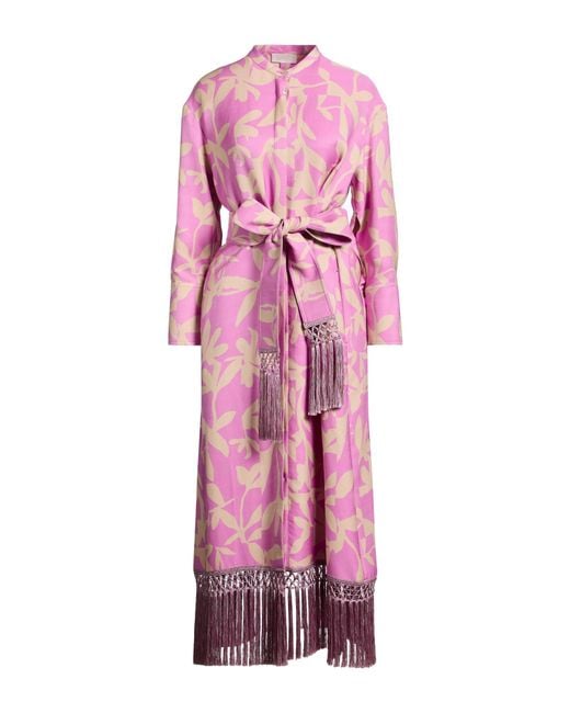 Agnona Pink Lilac Midi Dress Cotton, Viscose