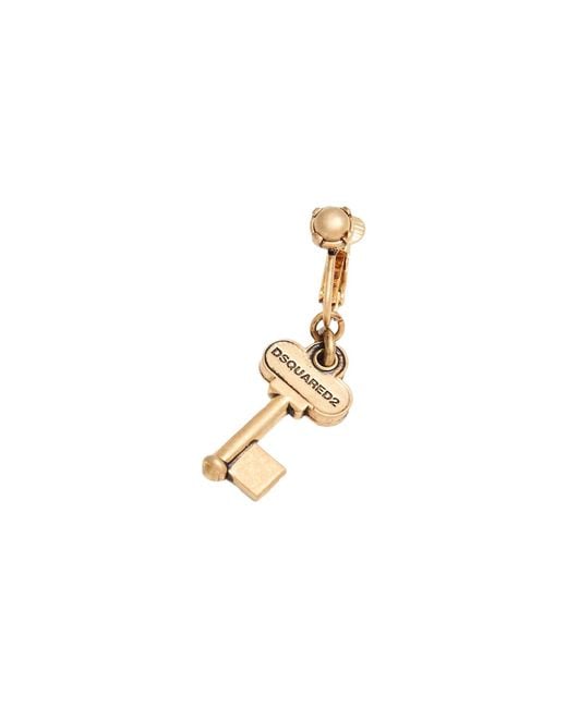 DSquared² White Single Earring Tin Alloy, Brass for men