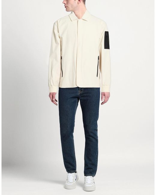 Boss Natural Ivory Jacket Polyester, Elastane for men