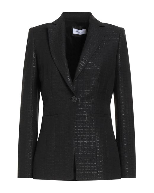 Caractere Black Blazer Cotton, Polyamide, Polyester, Elastane