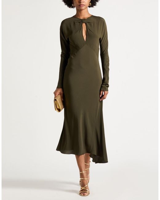 N°21 Green Military Midi Dress Acetate, Silk