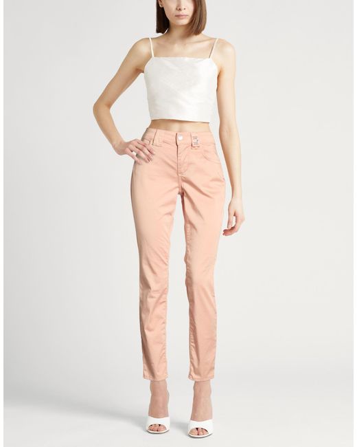 Liu Jo Natural Sand Pants Cotton, Polyester, Elastane