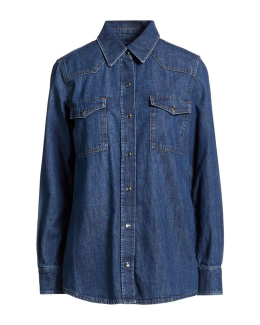 7 For All Mankind Blue Denim Shirt Cotton