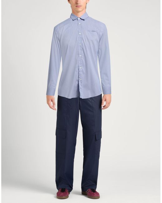 Daniele Alessandrini Blue Daniele Alessandrini Light Shirt Cotton, Polyamide, Elastane for men