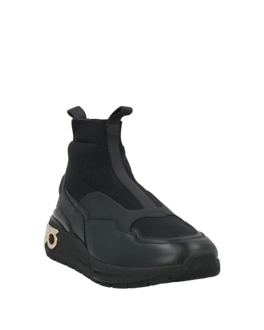 Ferragamo Black Cosma Sock Sneakers Leather, Textile Fibers for men
