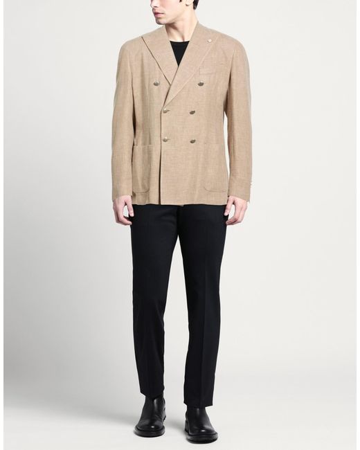 L.b.m. 1911 Natural Blazer Virgin Wool, Wool, Linen for men