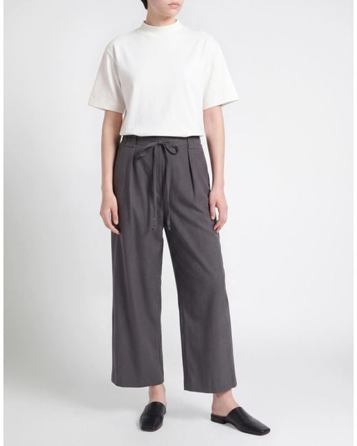 Soallure Gray Pants Viscose, Polyester, Elastane