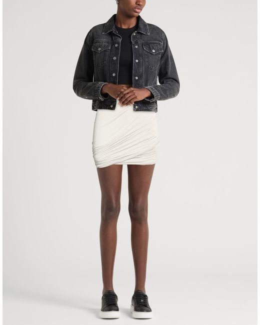 Rick Owens White Light Mini Skirt Modal, Cashmere, Elastane