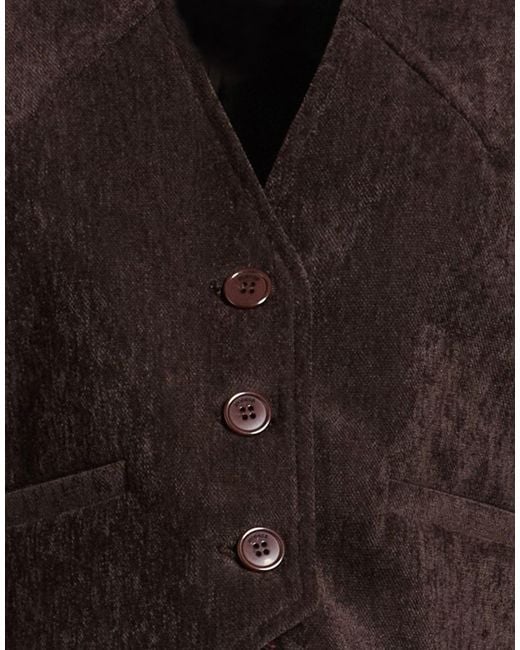 Please Black Dark Tailored Vest Polyester, Elastane
