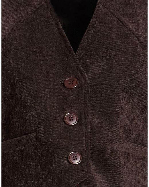 Please Black Dark Tailored Vest Polyester, Elastane