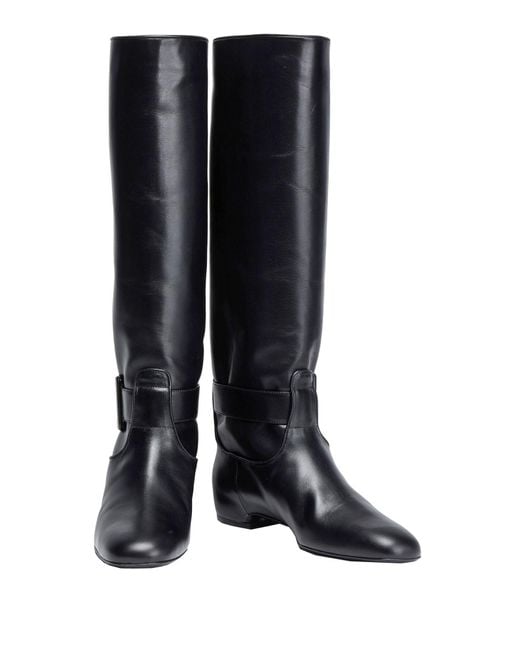 Roger Vivier Black Boot Leather