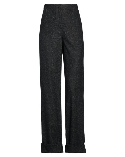 Lardini Black Pants Wool, Polyester, Acrylic, Silk, Elastane