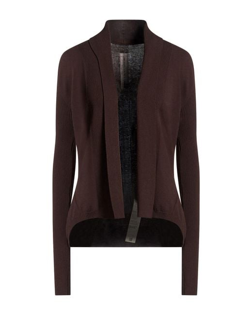 Rick Owens Brown Cardigan Viscose, Polyester