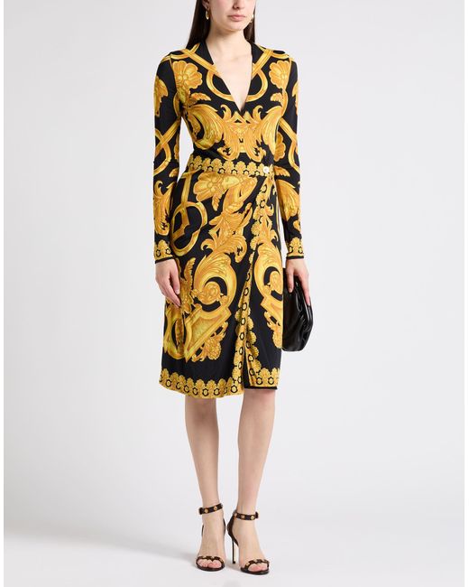 Versace Metallic Midi Dress Viscose, Elastane
