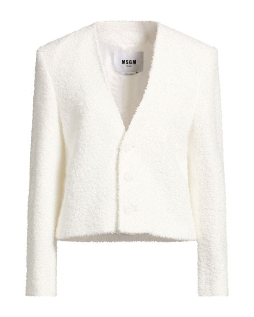 MSGM White Jacket Polyamide, Polyester, Acrylic