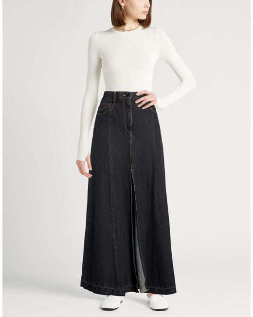 Forte_forte Blue Denim Skirt Cotton