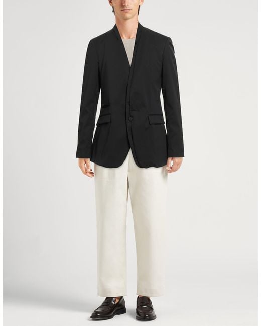 Isabel Benenato Black Blazer Polyester, Virgin Wool, Elastane for men