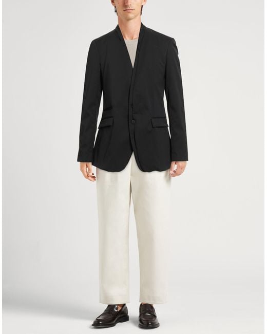 Isabel Benenato Black Blazer Polyester, Virgin Wool, Elastane for men