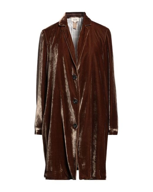 Diega Brown Overcoat & Trench Coat Viscose, Silk