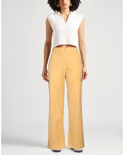 Dries Van Noten Natural Pants Wool, Elastane