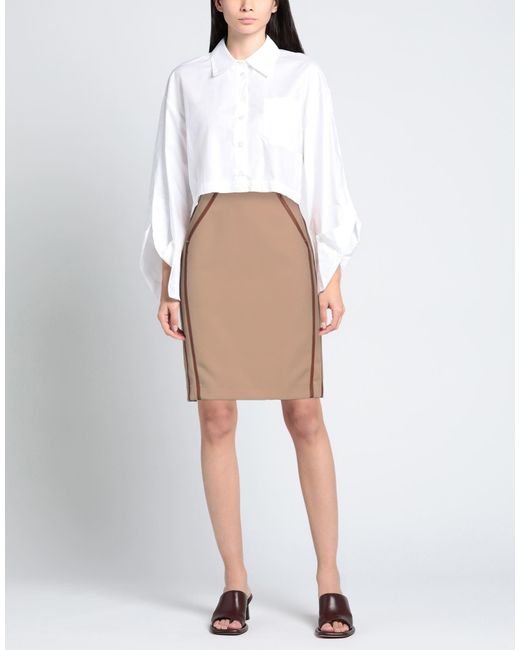 SIMONA CORSELLINI Natural Midi Skirt Polyester, Elastane