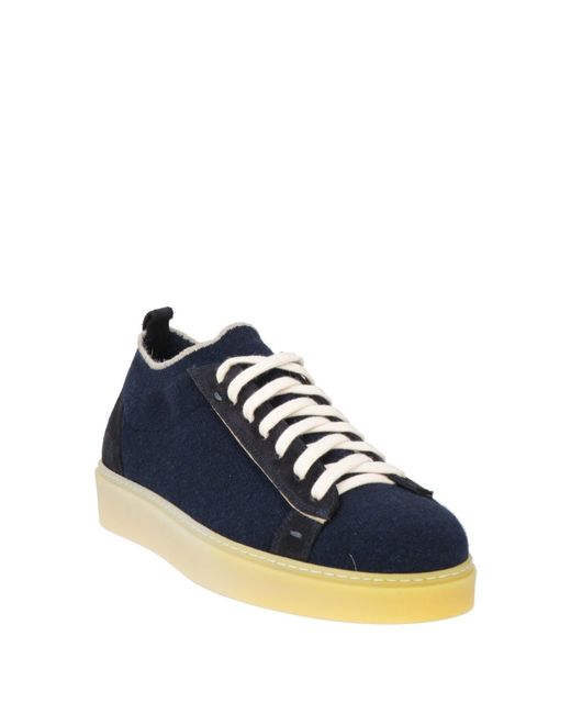 Eleventy Blue Sneakers Textile Fibers, Leather for men