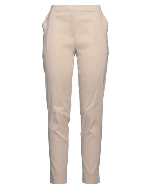 D.exterior Natural Pants Linen, Elastane