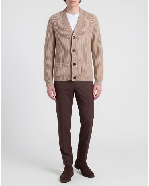Brian Dales Natural Cardigan Wool, Acrylic, Cashmere for men
