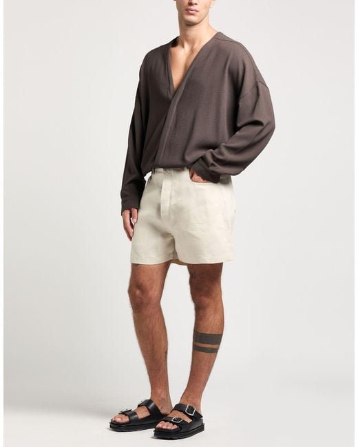 Rick Owens Natural Shorts & Bermuda Shorts Linen for men
