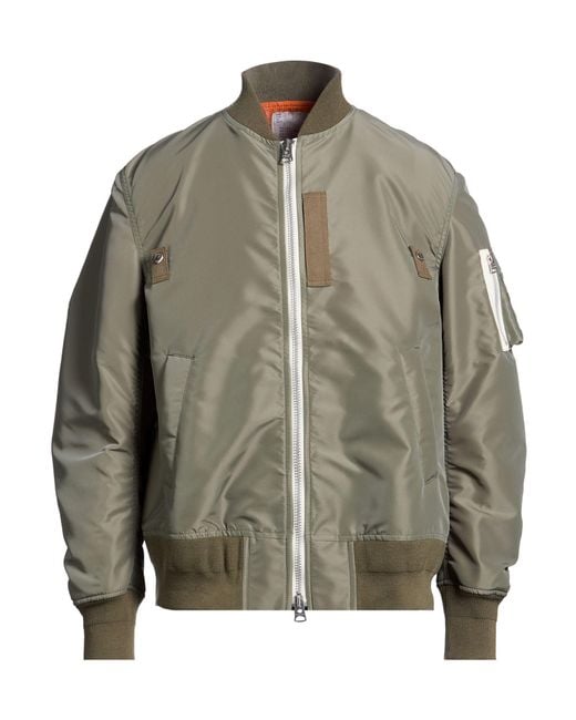 Sacai Gray Military Jacket Nylon for men
