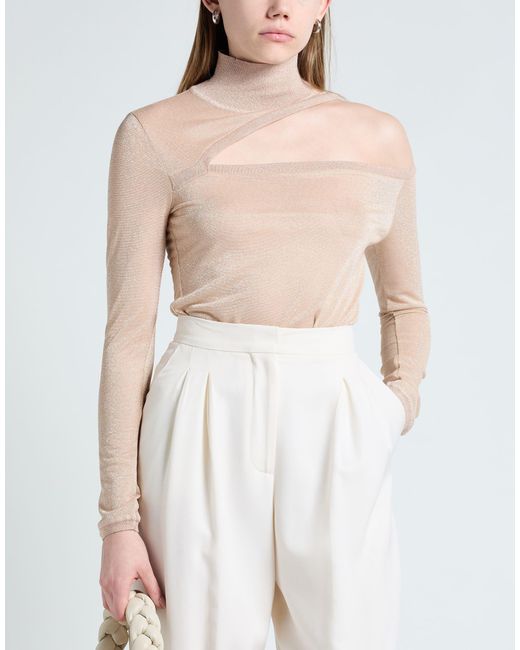 Patrizia Pepe Natural Turtleneck Viscose, Polyester, Polyamide, Elastane