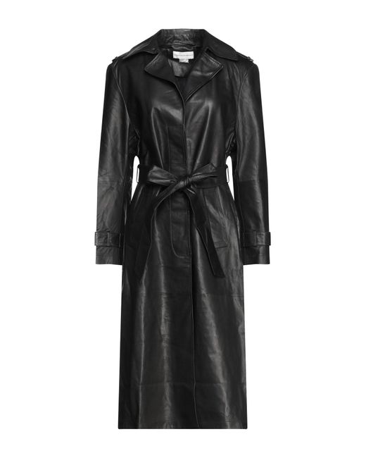 Miss Sixty Black Overcoat & Trench Coat Ovine Leather