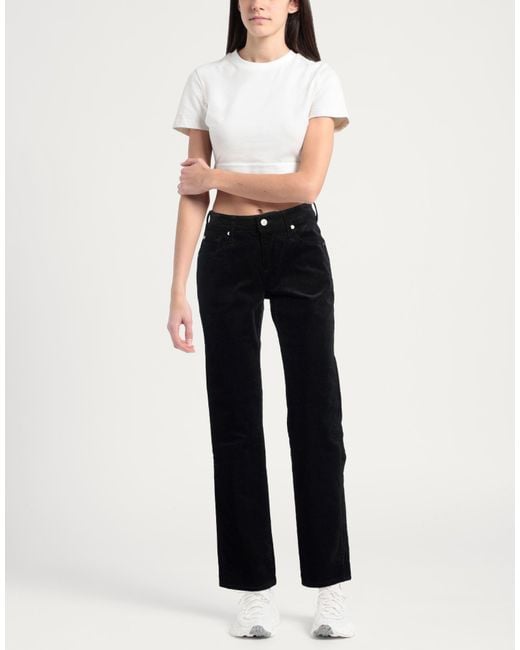 7 For All Mankind Black Pants Cotton, Modal, Polyester, Elastane