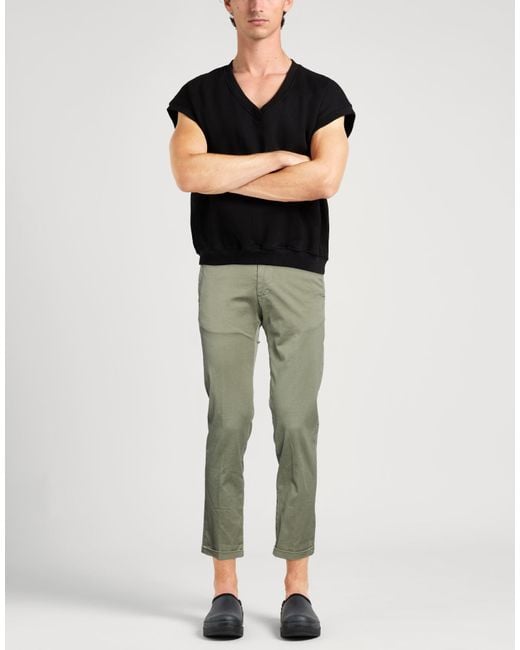 RE_HASH Green Military Pants Cotton, Elastane for men