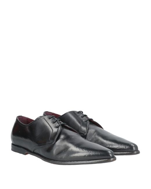 Dolce & Gabbana Gray Lace-Up Shoes Calfskin for men