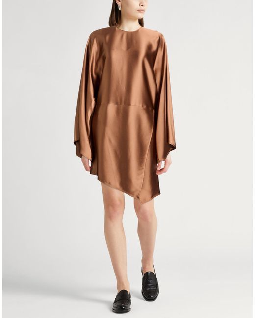 Erika Cavallini Semi Couture Brown Light Mini Dress Acetate, Viscose