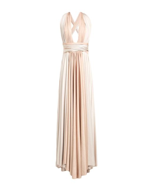 alma sanchez Natural Maxi Dress Polyester, Elastane