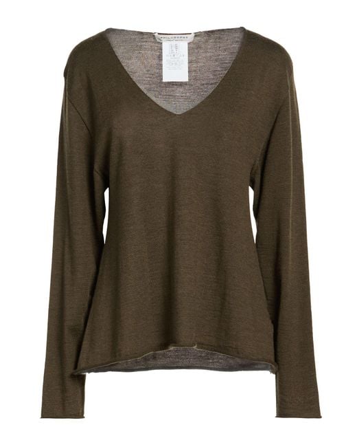Philosophy Di Lorenzo Serafini Green Military Sweater Virgin Wool