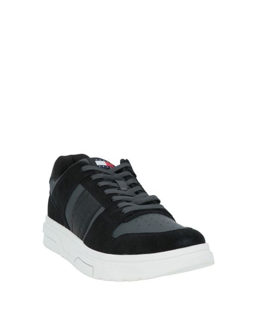 Tommy Hilfiger Black Sneakers Leather, Textile Fibers, Rubber for men