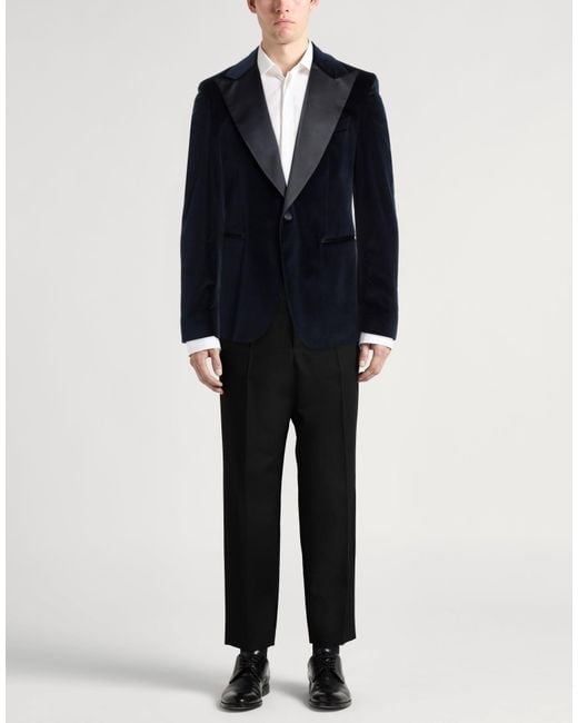 Brian Dales Blue Blazer Cotton, Viscose, Elastane for men