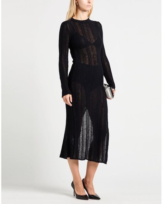 Pinko Blue Midi Dress Polyamide, Alpaca Wool, Wool