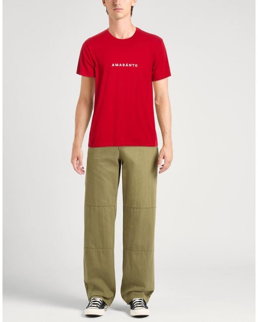 Amaranto Red T-Shirt Cotton, Elastane for men