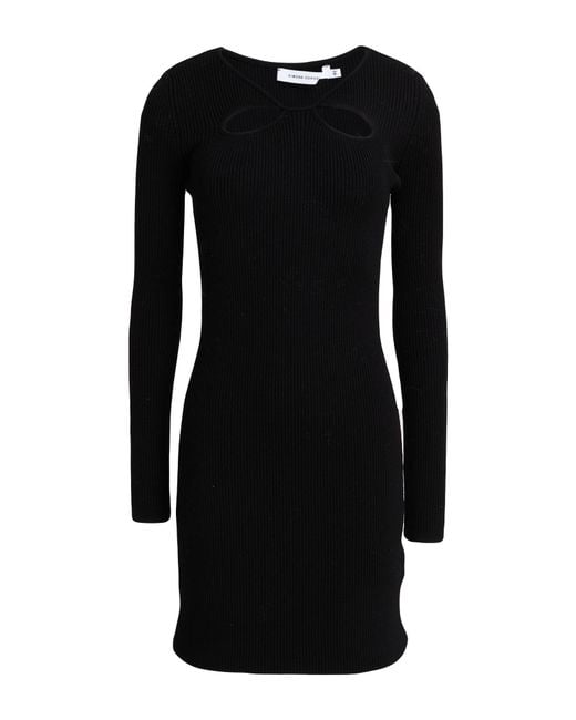 SIMONA CORSELLINI Black Mini Dress Viscose, Polyester