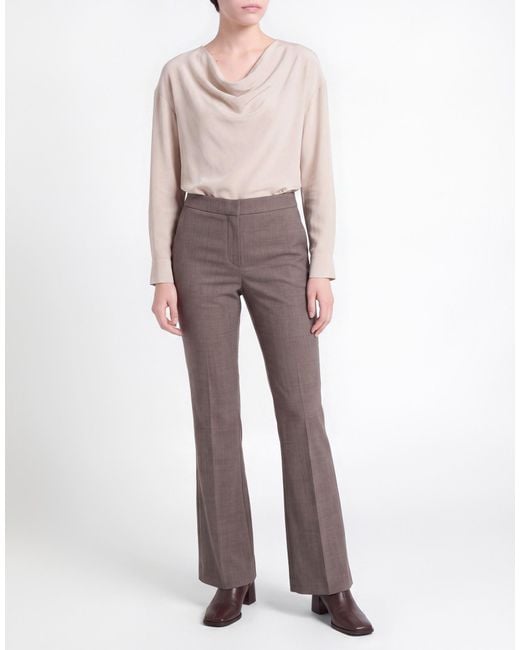 D.exterior Gray Taupe Pants Wool, Elastane