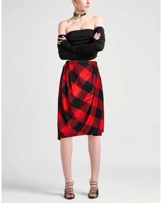 Vivienne Westwood Red Midi Skirt Virgin Wool