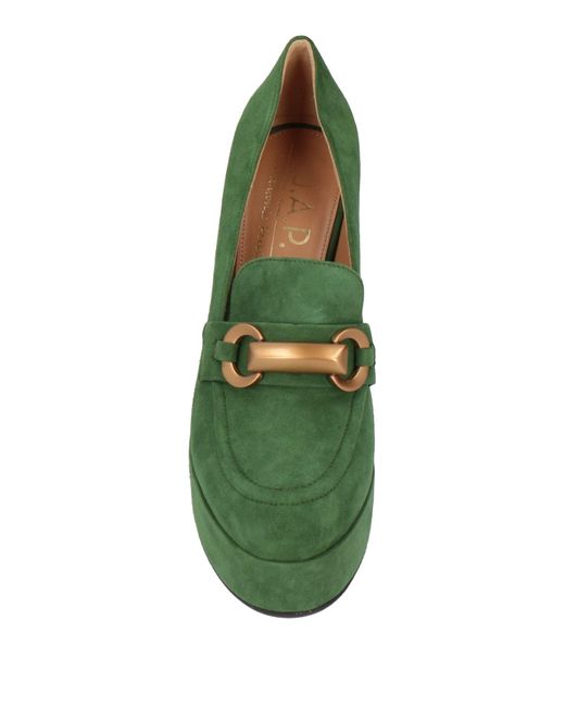 J.A.P. JOSE ANTONIO PEREIRA Green Loafers Leather