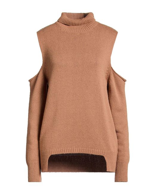 N.O.W. ANDREA ROSATI CASHMERE Brown Turtleneck Wool, Viscose, Cashmere, Nylon