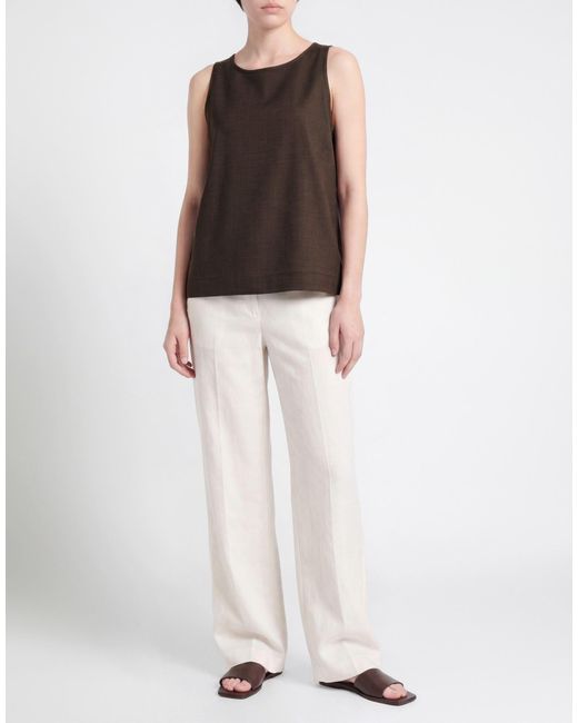 8pm Brown Chocolate Top Polyester, Wool, Elastane